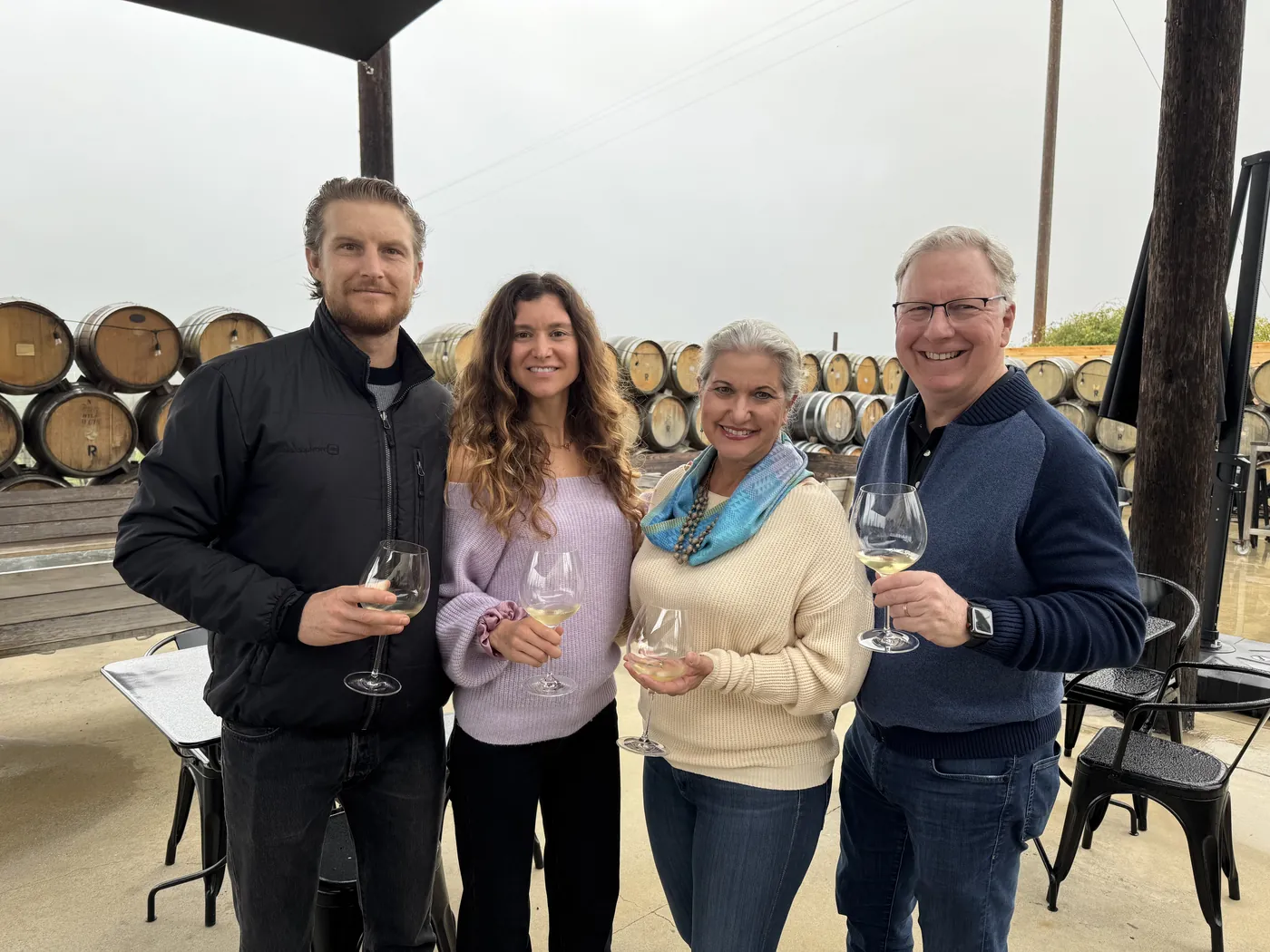Family wine tasting