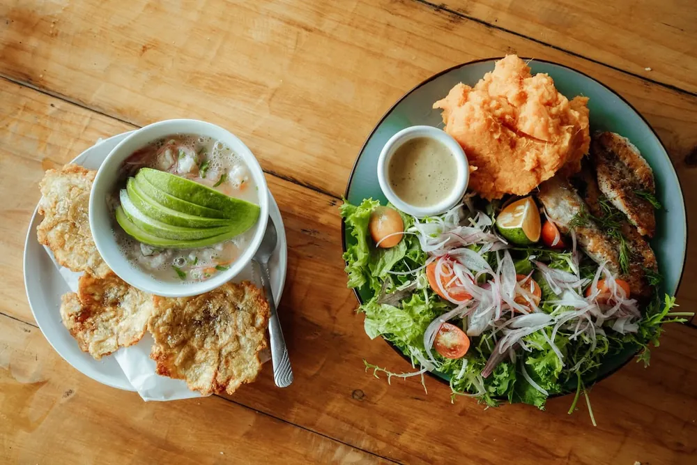 Fresh ceviche and fish in Nosara